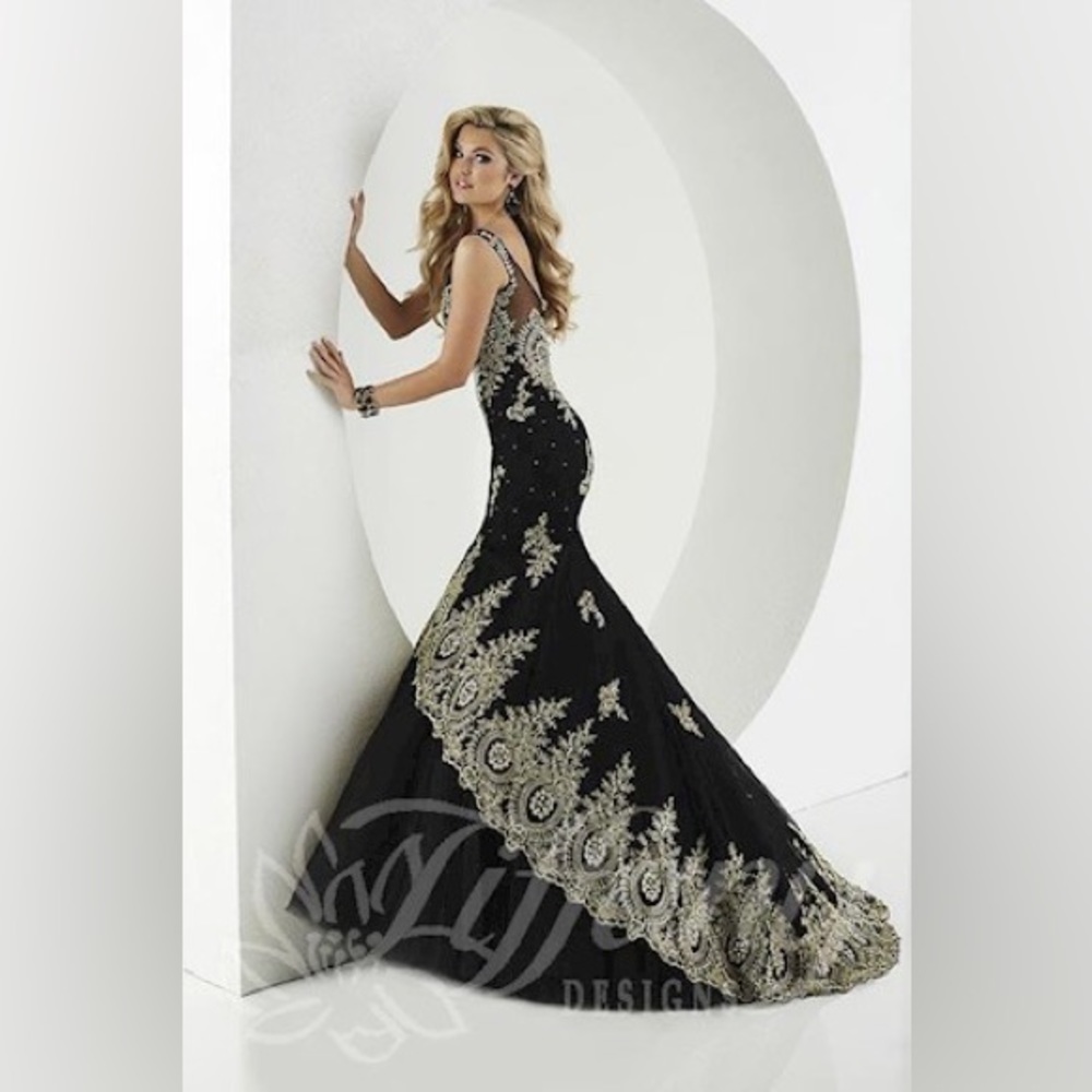 COPY - Black embellished mermaid dress